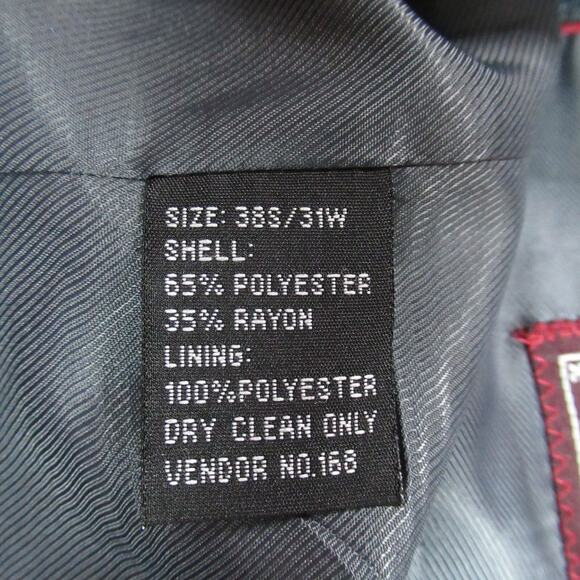 House Of St Benets Blazer Mens 38S/31W Blue Gray 2 Button Slim Coat Suit Jacket - Picture 13 of 14